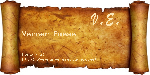 Verner Emese névjegykártya